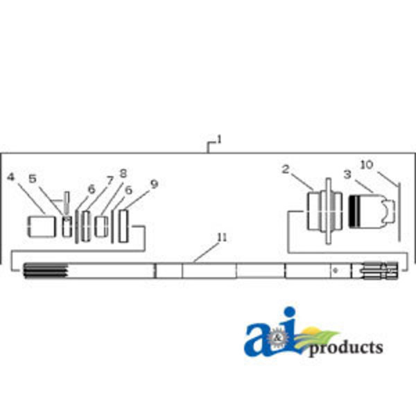 A & I Products Kit, Shaft, PTO (Conversion from 1 1/8" to 1 3/8" 6 Spline) 34" x4.5" x4.5" A-NAA70038